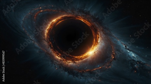 Rotating Black Hole with Glowing Ring in Distant Space