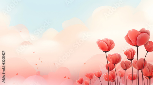generated illustration of Mother's day background with copy space.