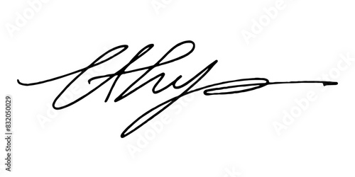 Handwritten fake scribble signature in ink. Abstract autograph. Imaginary scribble signature