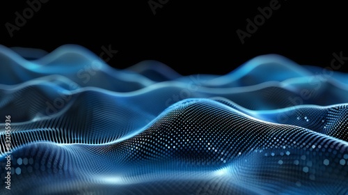 3d render modern background with flowing part