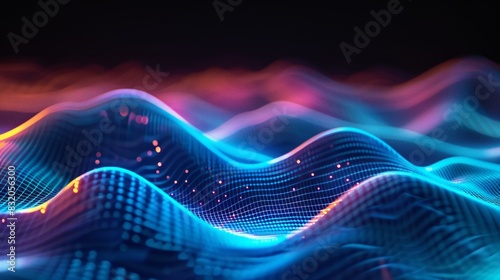 3d render modern background with flowing part