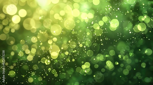 Abstract green background with bokeh lights created digitally
