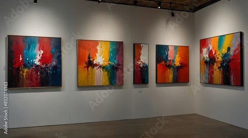 The emotions evoked by a series of abstract paintings adorning a gallery wall ai_generated