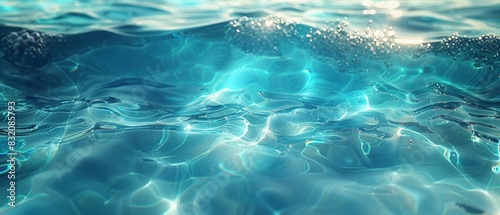 Clear bluish water with small waves, digital photography, high resolution, natural texture, serene and peaceful 8K , high-resolution, ultra HD,up32K HD