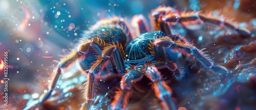A cute charismatic closeup of a tarantula in a space suit