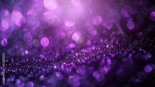 Vibrant Purple Bokeh on Black Background: Abstract Defocused Lights