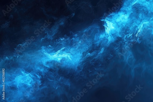 Blue Smoke Background. Dark Smoke and Light Illustration with Digital Paint Effect for Graphic Design