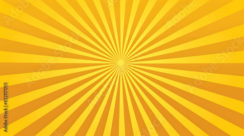 Retro bright yellow radial background. Yellow rays emanate from the center of the image.