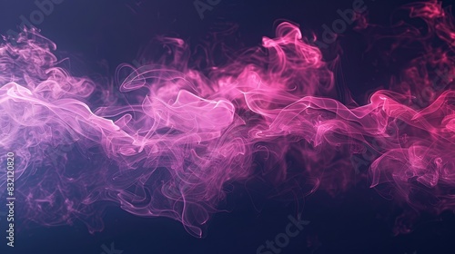 Magenta smoke swirls on black background