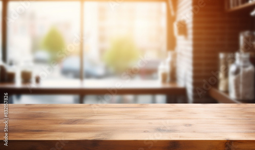Imagen de mesa de madera en la cocina