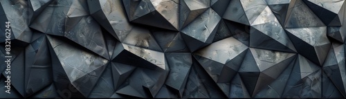 Abstract background of grey and black geometric shapes.