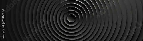 Abstract black and white concentric circles.