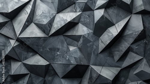 Abstract geometric background with a dark, textured, triangular pattern.