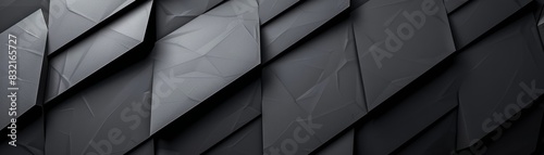 Abstract geometric pattern of black overlapping shapes.