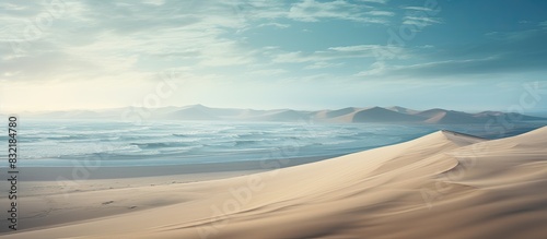 dunes with the north sea in the background. Creative banner. Copyspace image