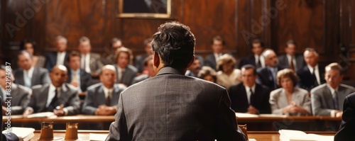 Intense courtroom showdown with lawyers arguing, isolated white background, high detail, dramatic scene