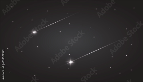 shooting star png. shooting star with stary night background clipart.