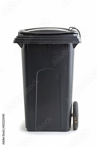 Empty trash, garbage bin isolated on white background