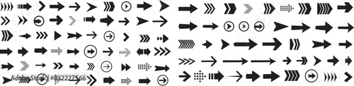 Black arrow icon big sets. Vector arrow illustration