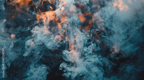 Eerie wispy tendrils of smoke burst outward from an empty center, crafting an ominous, spooky atmosphere, perfect for a haunting halloween backdrop.
