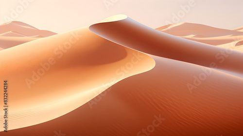 Fantastic dunes in the desert at extreme hot summer day