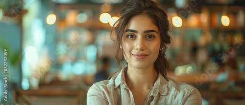 closeup view of young indian business woman