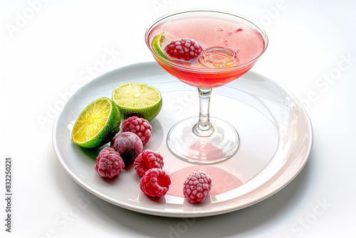 Delightful Cactus Rose Cocktail with Limeade and Lime Wedges