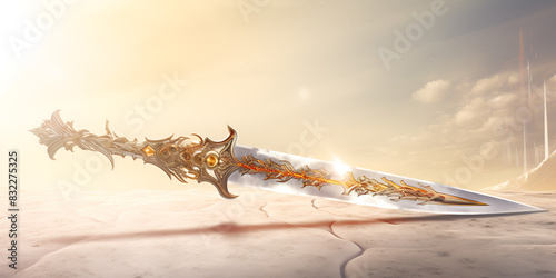 Highlight a collection of exotic scimitars and sab antique weapons sword collection with blurred background 