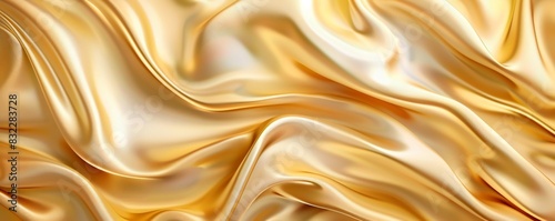 Elegant golden fabric with smooth flowing waves, ideal for backgrounds, invitations, weddings, events, fashion, beauty, jewelry, and product displays