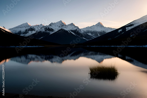 Skieir with ski goggles and its reflection of Alps mountains