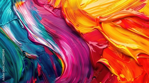 Swirling paint strokes in vibrant colors