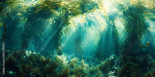 Colossal kelp in the depths of the ocean.
