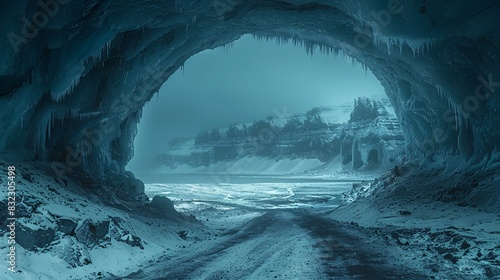 Naturally occurring enchanted ice caverns in Iceland near Jokursalon glacier lagoon that can only be accessed in the winter.