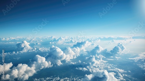 Blue skies with clouds over Northern Europe during the lovely spring season
