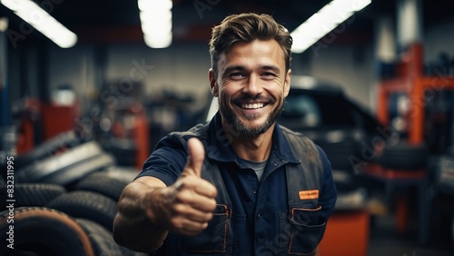 A man is a car mechanic worker, a car service station.