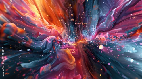 Vibrant abstract energy radiates from the scene