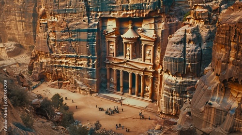 Ancient petra treasury in jordan for travel and history themed designs