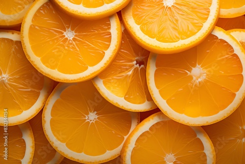 orange Slices Arranged in a Pattern, realistic photo, stock photo