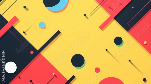 Colorful geometric abstract design with shapes and patterns. Modern and vibrant background perfect for creativity and artistic projects.