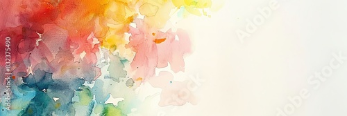 Abstract watercolor painting. Colorful watercolor stains on white background.