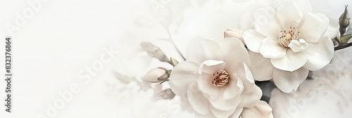 White roses on a beige background.