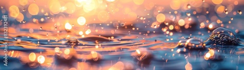 Underwater scene filled with soft light filtering through the water and elegant air bubbles floating gracefully.