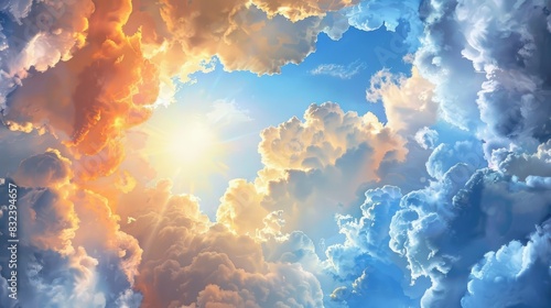 The vivid difference between the sky s clouds and sunshine The beauty and essence of clouds
