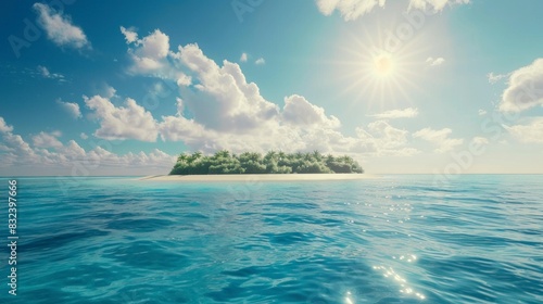 beautiful paradise island in the middle of the sea sunny day in summer in high resolution