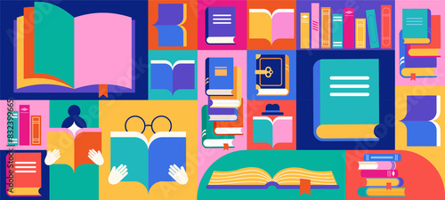 Books and Reading Concept Illustration