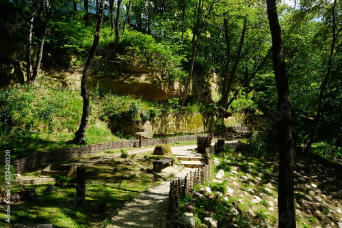 Șinca veche monastery complex hidden in the forest, Transylvania, Romania 