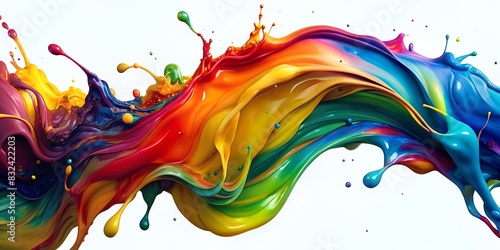 Colorful abstract paint spill effect. Creative colorful background