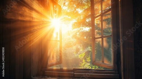 Sunlight streaming through an open window, representing the warmth and hope of freedom