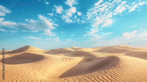 Vast desert landscape with rolling dunes under a blue sky, representing the boundless nature of freedom