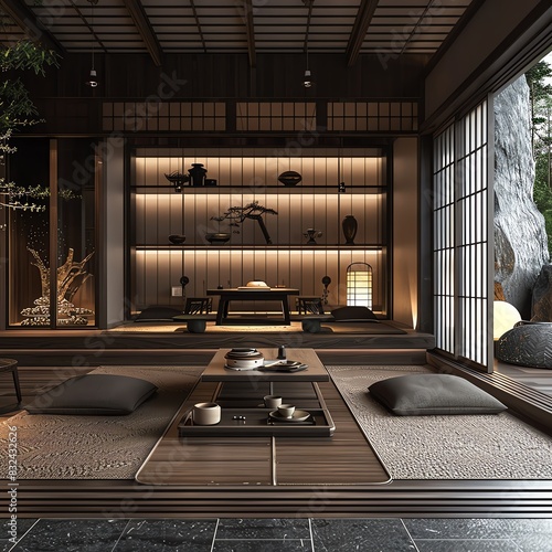 The image is a photo of a traditional Japanese tea room
